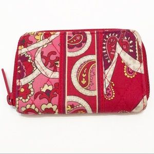 Vera Bradley Rose Posey Pattern Zippered Change Purse Accordion Sides Fully Line